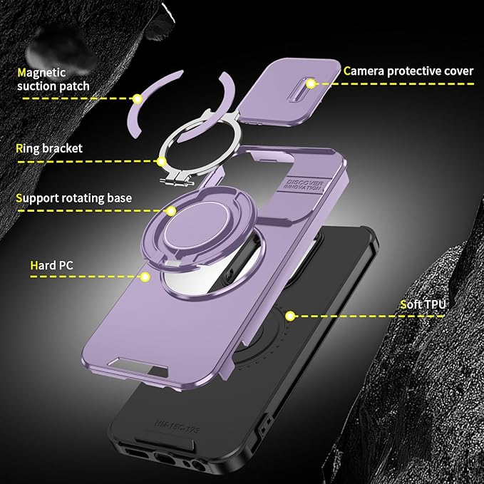Torbica CamShield Ring stand za Xiaomi Redmi 15C 4G EU 173mm ljubicasta