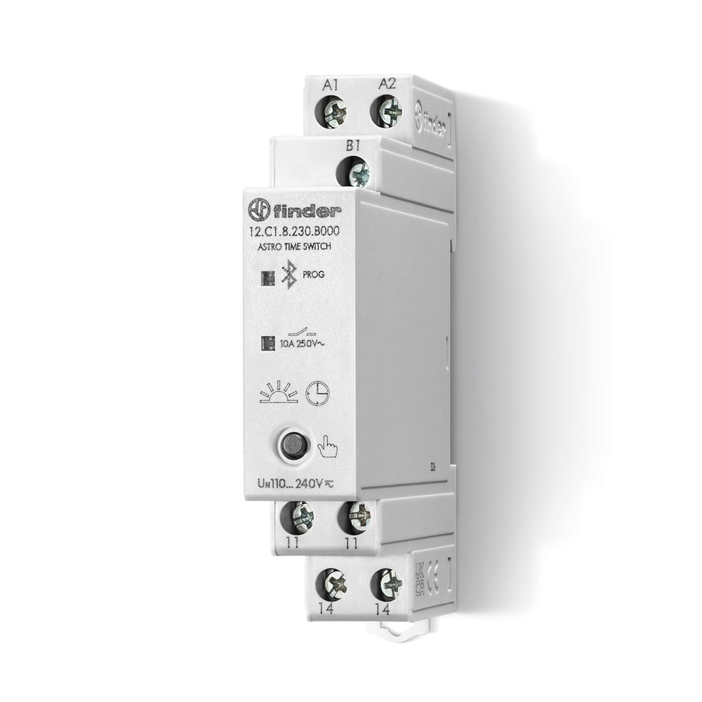 Digitalni nedeljni Astro tajmer, Bluetooth programiranje 1NO/10A, 230VAC, 12.C1.8.230.B000