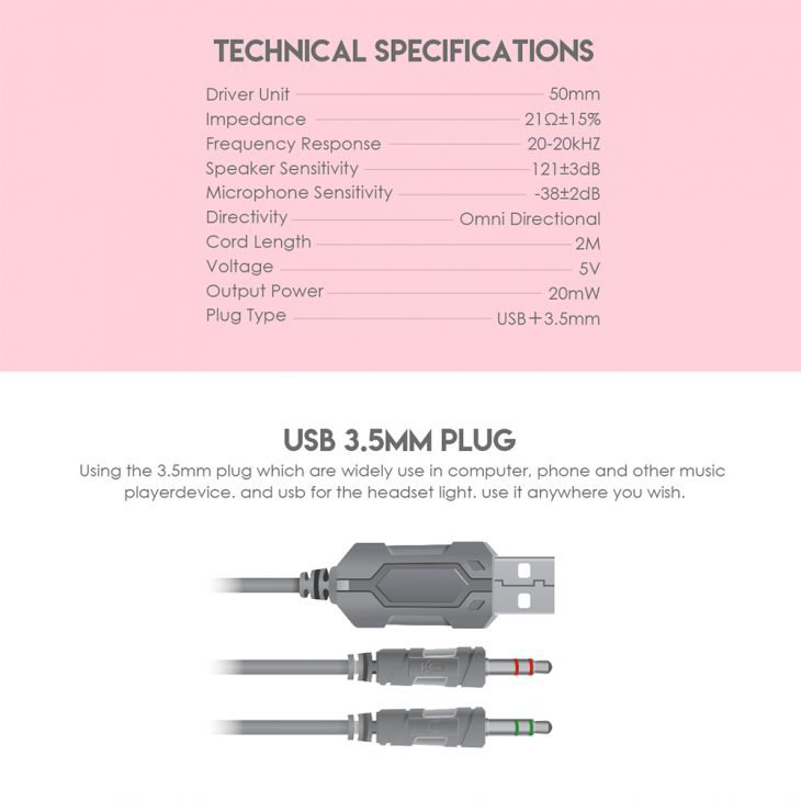 Slusalice Gaming Fantech HG20 Chief II Sakura