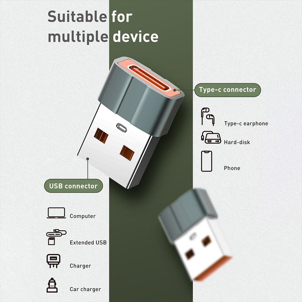 Adapter LDNIO LC150 Type C na USB sivi