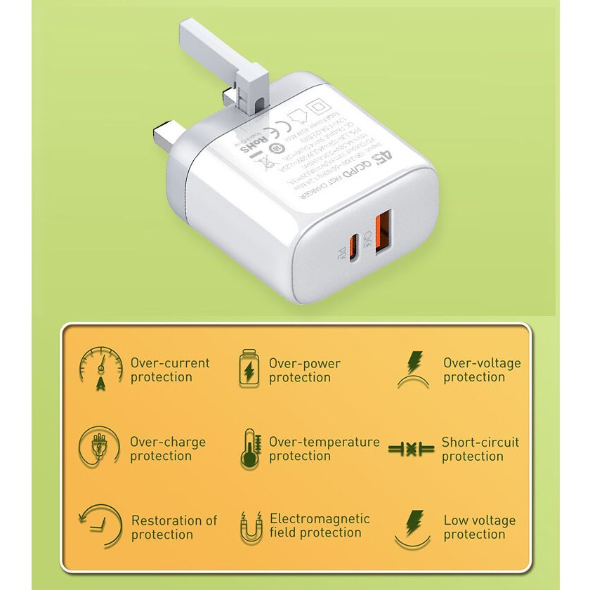 Kucni punjac LDNIO A2526C PD, QC4+, QC3.0, PPS 45W Type C na Lightning