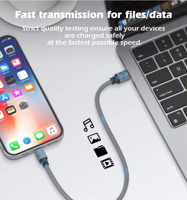 Data kabl LDNIO LC441I 30w, Type C na iPhone lightning sivi 1m