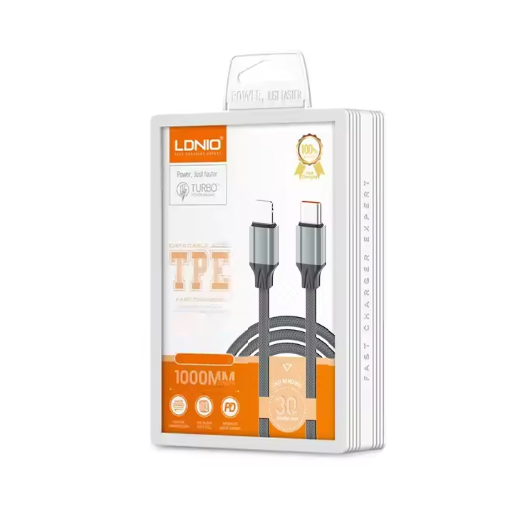 Data kabl LDNIO LC441I 30w, Type C na iPhone lightning sivi 1m