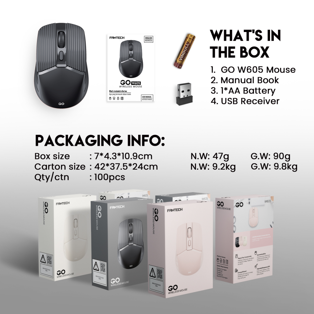 Mis Wireless Fantech W605 GO crni