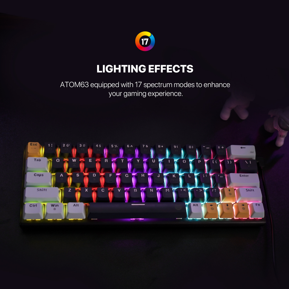 Tastatura Mehanicka Gaming Fantech MK874 RGB Atom 63 SkyBlue (Blue switch)