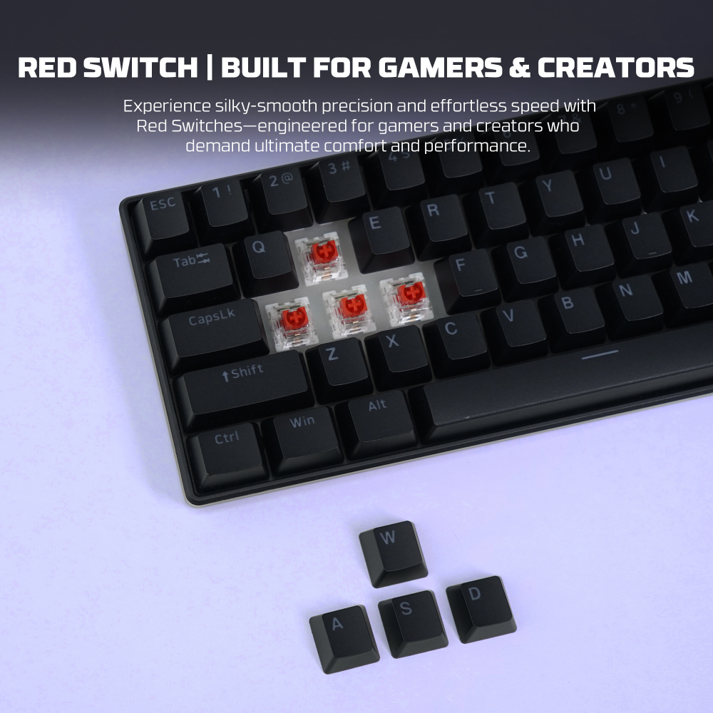 Tastatura Mehanicka Gaming Fantech MK211 RGB Atom61 crna (red switch)