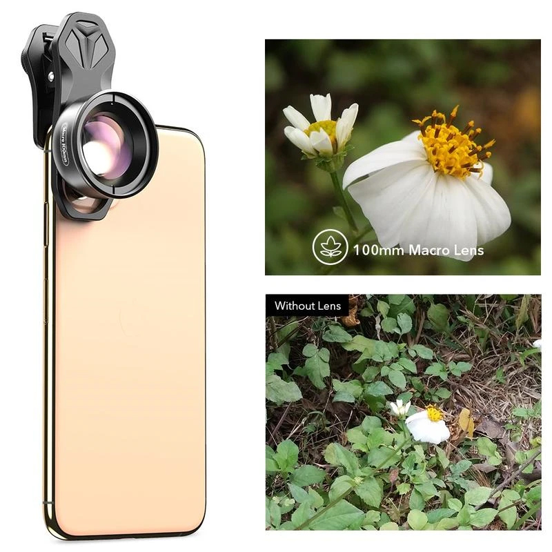 Objektiv za mobilni telefon/tablet univerzalni 100mm 4k Macro crni