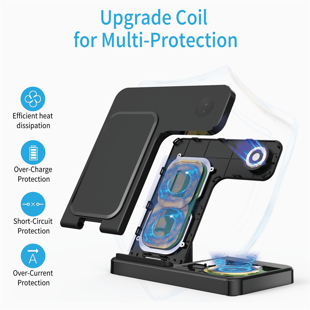 Desktop drzac za mobilni telefon Z5G 3u1 (wireless punjac za mobilni telefon, slusalice i Apple smart watch)