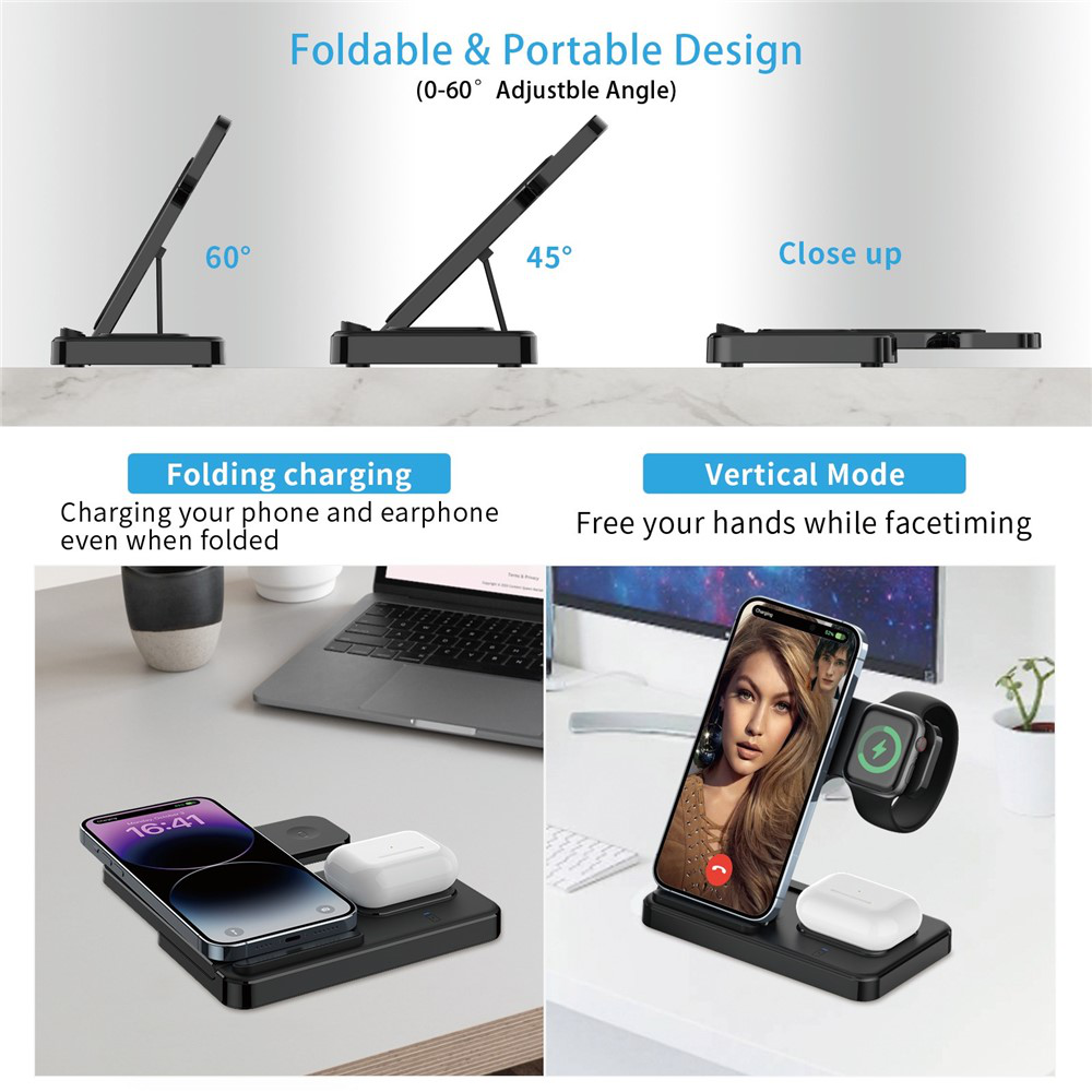 Desktop drzac za mobilni telefon Z5G 3u1 (wireless punjac za mobilni telefon, slusalice i Apple smart watch)
