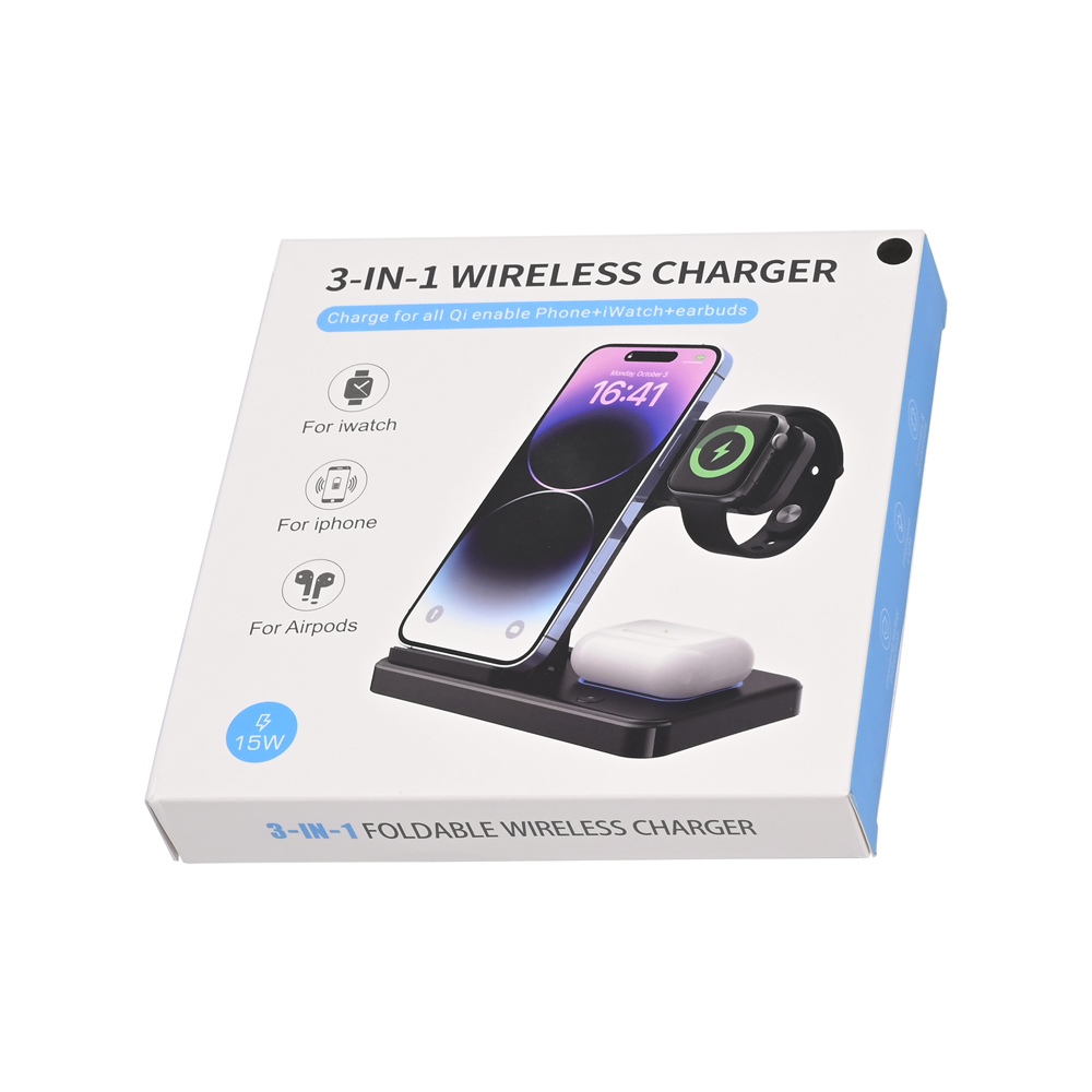 Desktop drzac za mobilni telefon Z5G 3u1 (wireless punjac za mobilni telefon, slusalice i Apple smart watch)