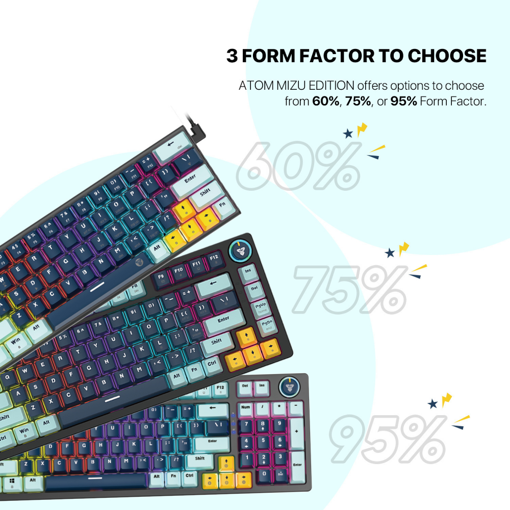 Tastatura Mehanicka Gaming Fantech MK875V2 RGB Atom 81 Mizu Navy (Taro switch)