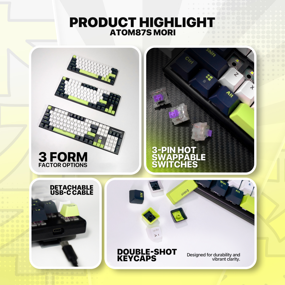 Tastatura Mehanicka Gaming Fantech MK877S RGB Atom 87S Mori plava (taro switch)