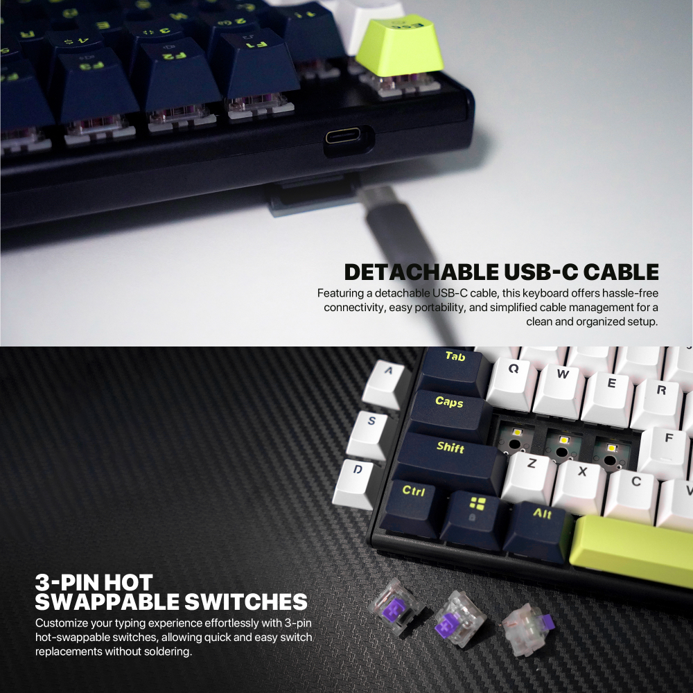 Tastatura Mehanicka Gaming Fantech MK877S RGB Atom 87S Mori plava (taro switch)
