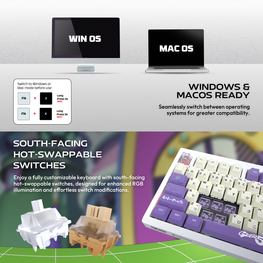Tastatura Mehanicka Gaming Fantech MK921 Maxfit 8 Wireless ONE PIECE - GEAR5 (brown switch)