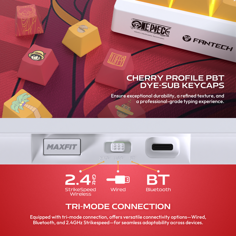 Tastatura Mehanicka Gaming Fantech MK921 Maxfit 8 Wireless ONE PIECE - LUFFY (brown switch)