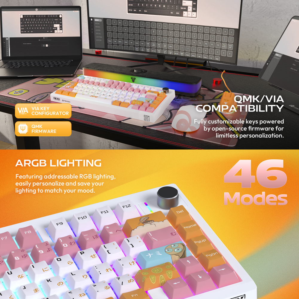 Tastatura Mehanicka Gaming Fantech MK921 Maxfit 8 Wireless ONE PIECE - NAMI (white switch)