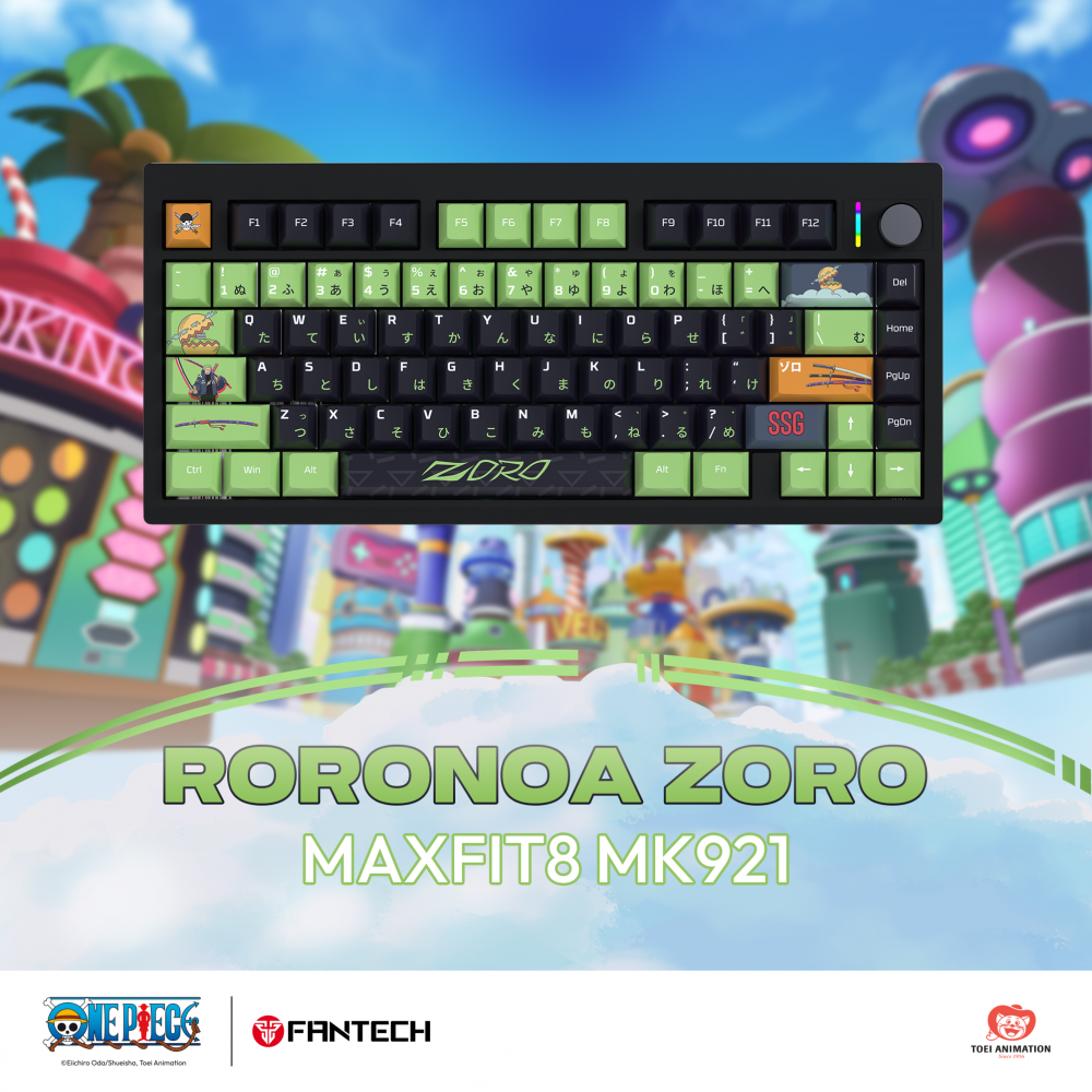Tastatura Mehanicka Gaming Fantech MK921 Maxfit 8 Wireless ONE PIECE - ZORO (brown switch)