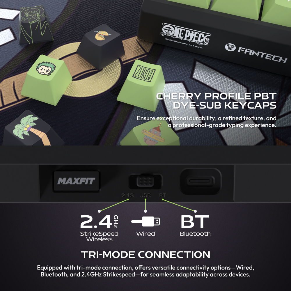 Tastatura Mehanicka Gaming Fantech MK921 Maxfit 8 Wireless ONE PIECE - ZORO (brown switch)