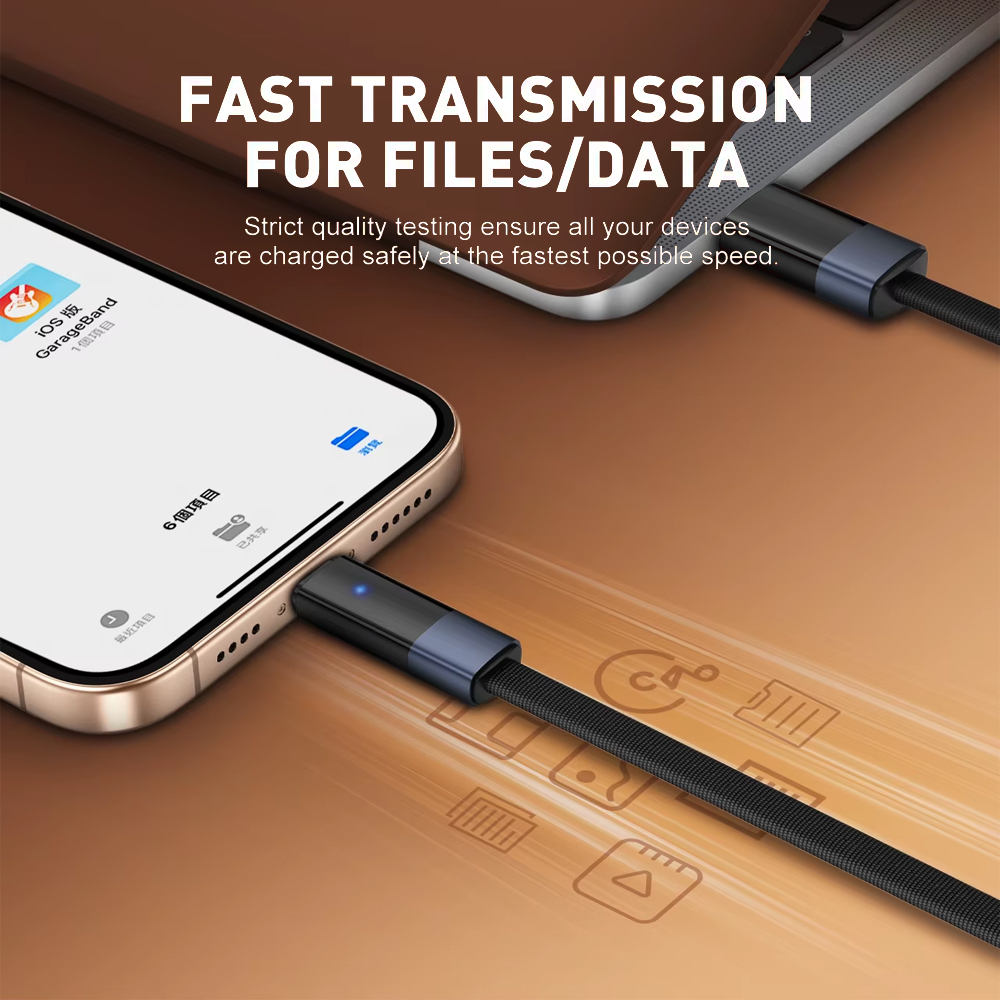 Data kabl LDNIO LS241 50W Fast Automatic Power OFF iPhone lightning crni 1m