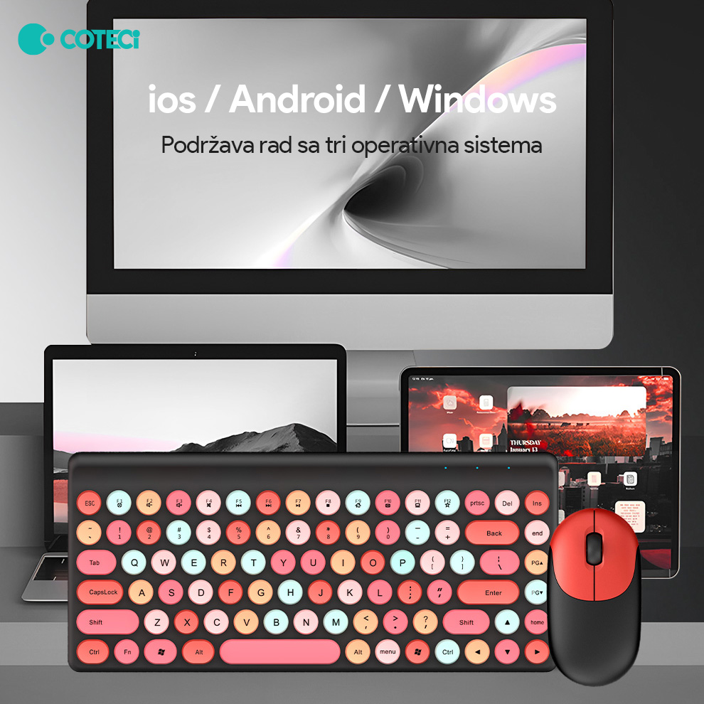 Combo mis i tastatura Coteci OF-053 plava