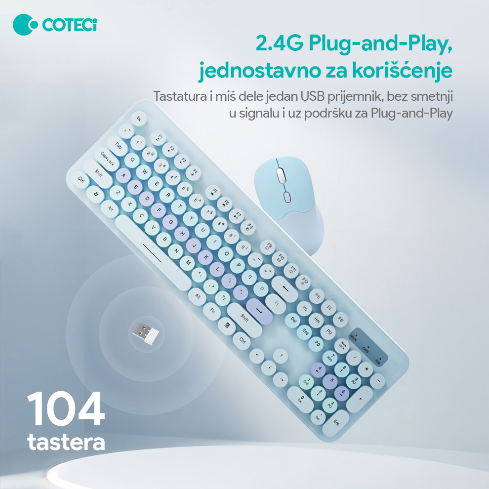 Combo mis i tastatura Coteci OF-054 bez