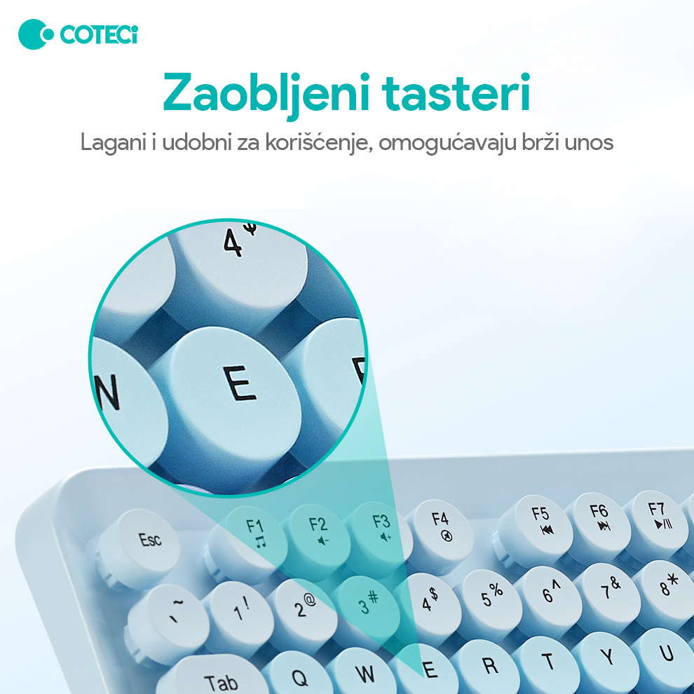 Combo mis i tastatura Coteci OF-054 pink