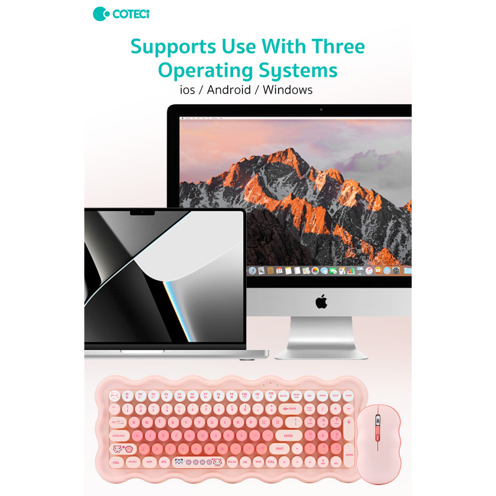 Combo mis i tastatura Coteci OF-056 ljubicasta