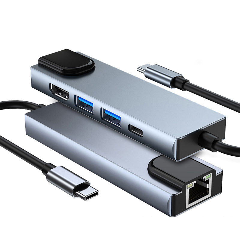 Adapter Type C na LAN Gb, Type C, 2xUSB 3.0 i HDMI 5u1 20cm kabl