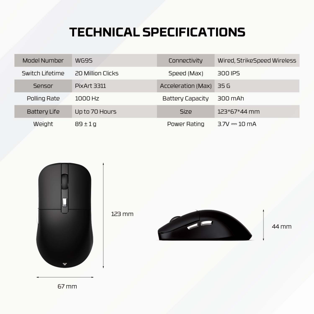 Mis Wireless Gaming Fantech WG9S Kanata S crni