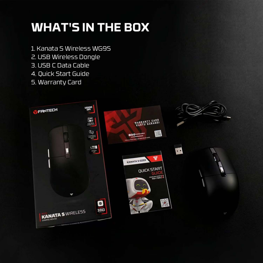 Mis Wireless Gaming Fantech WG9S Kanata S crni