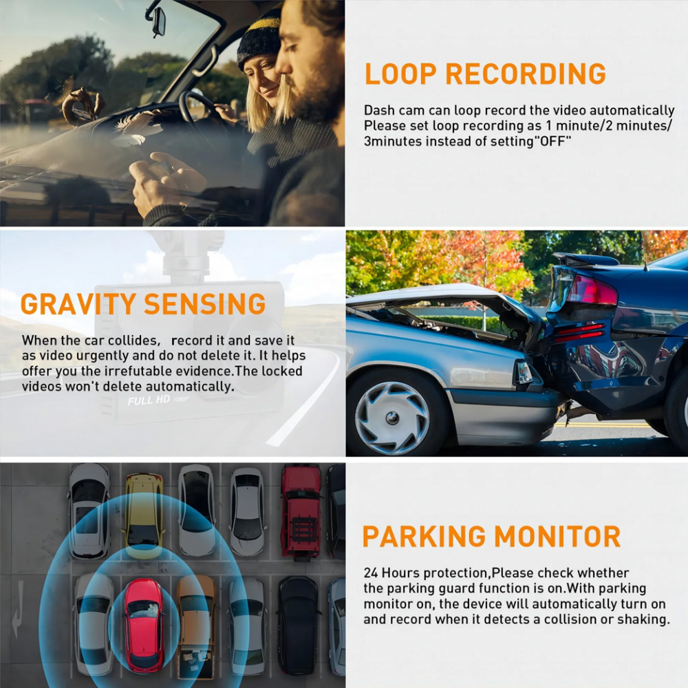 Kamera za Auto DashCam S1 JWD 1080P crna