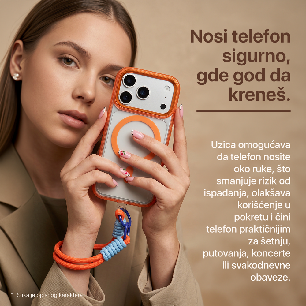 Torbica Magsafe Loop za iPhone 17 Pro 6.3 roze