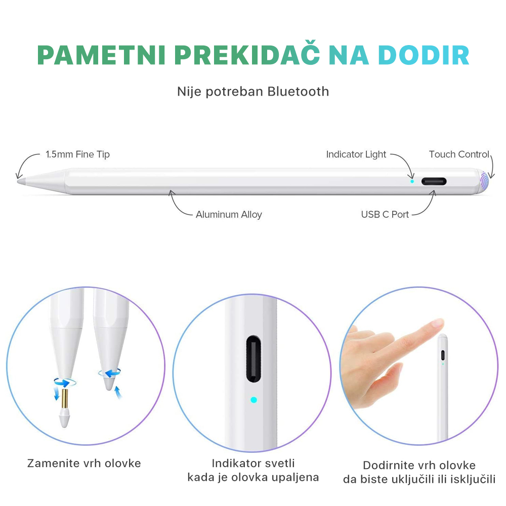 Olovka za touch screen Y2 bela