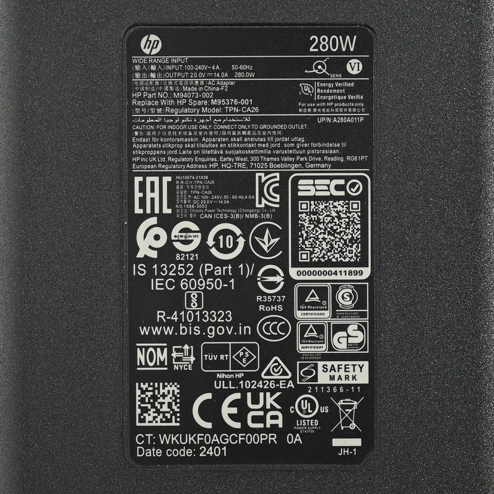 Punjac za laptop HP 280W 20V 14A (4.5*3.0) HQ JC