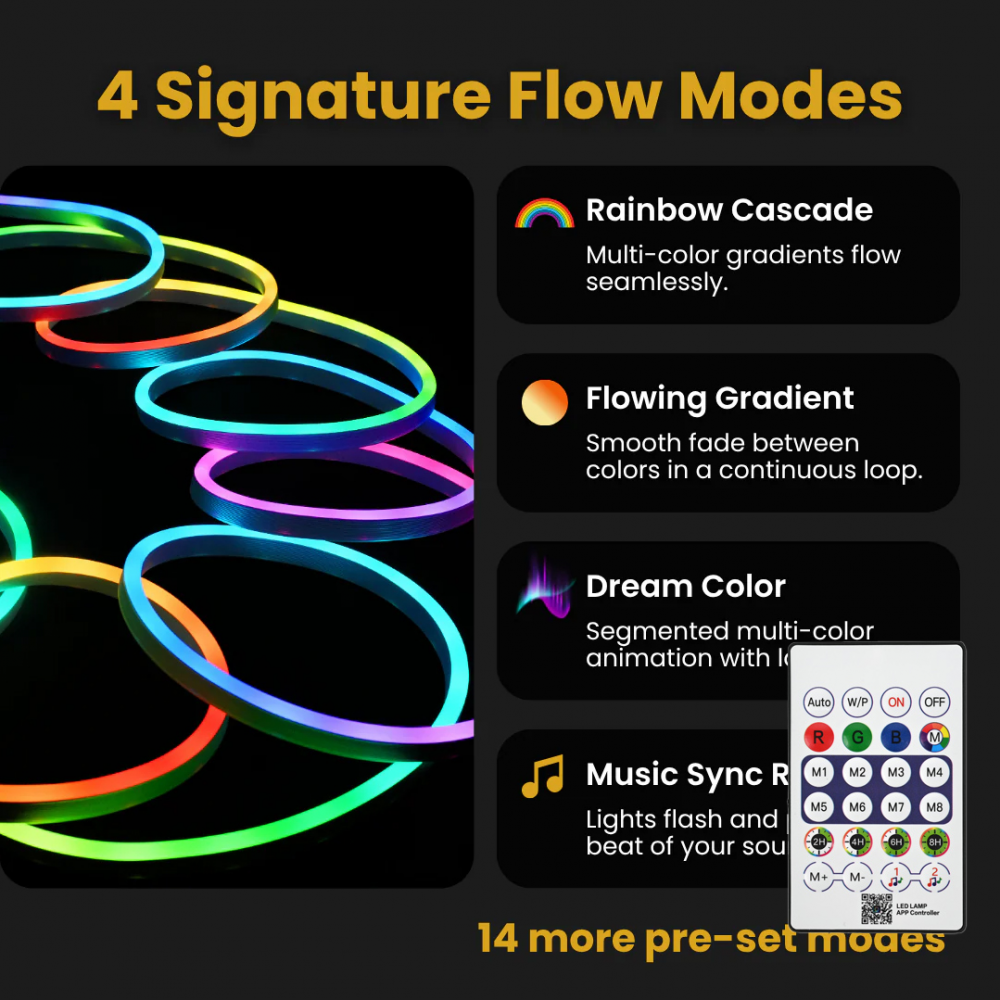 LED svetlo Neon rope RGB 10m