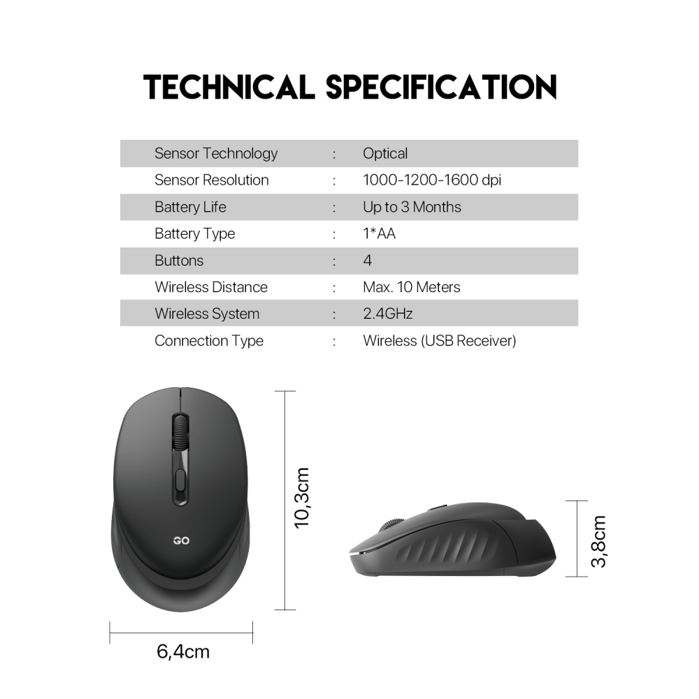 Mis Wireless Fantech W609 GO crni