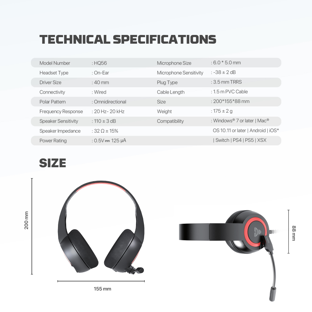 Slusalice Gaming Fantech HQ56 Tone II crne