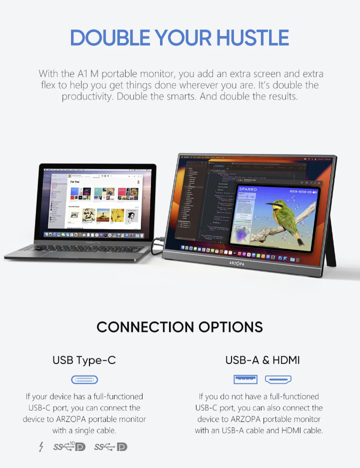 Eksterni prenosni monitor Arzopa A1M 17,3 inch FHD sRGB100