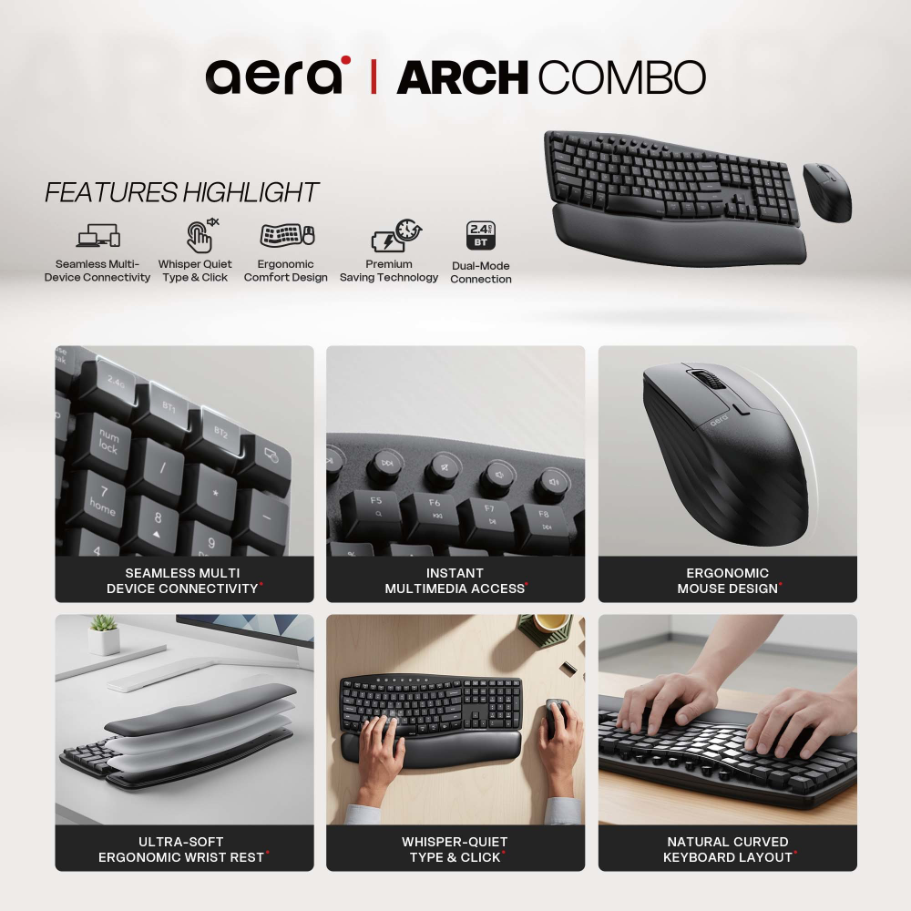 Combo mis tastatura wireless Fantech WKM71 area ARCH COMBO crni