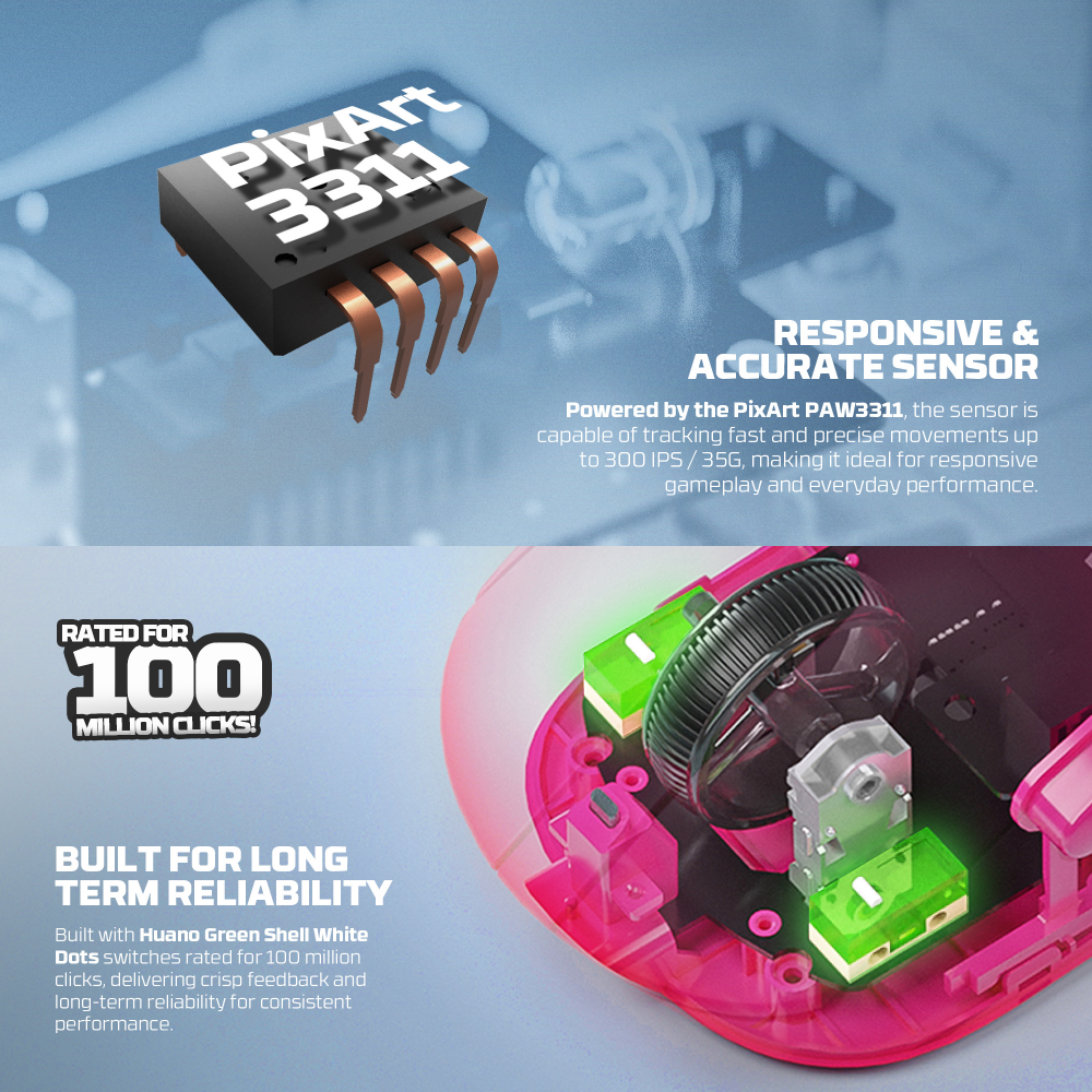 Mis Wireless Gaming Fantech WG14E Yari E pink