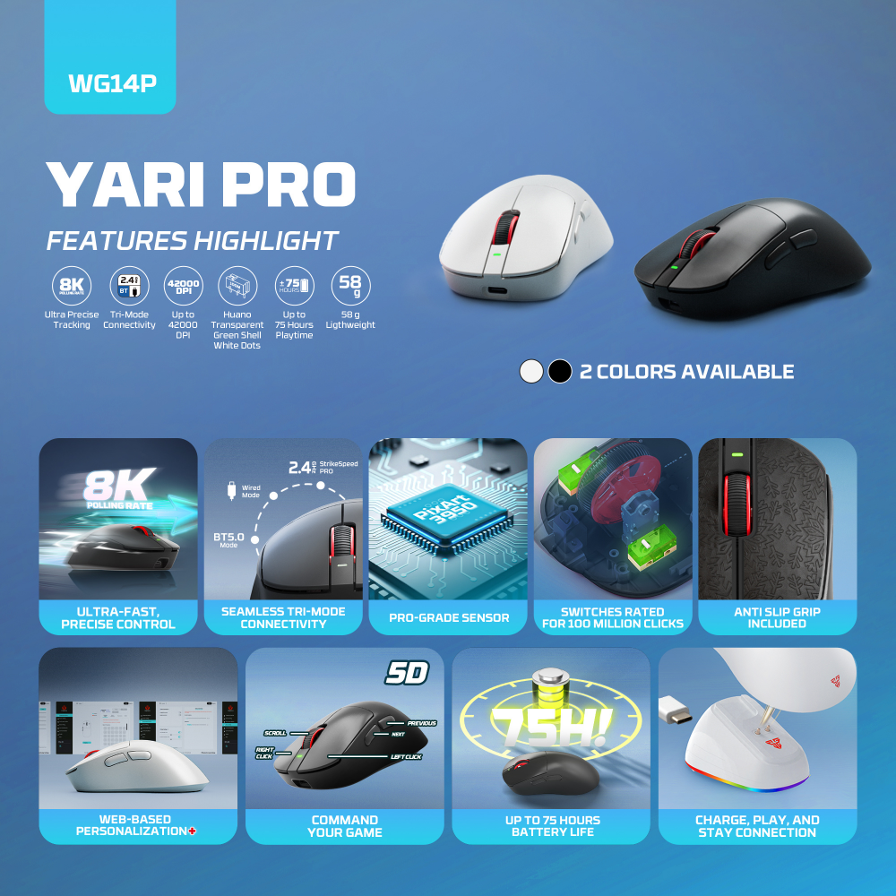 Mis Wireless Gaming Fantech WG14P Yari PRO crni