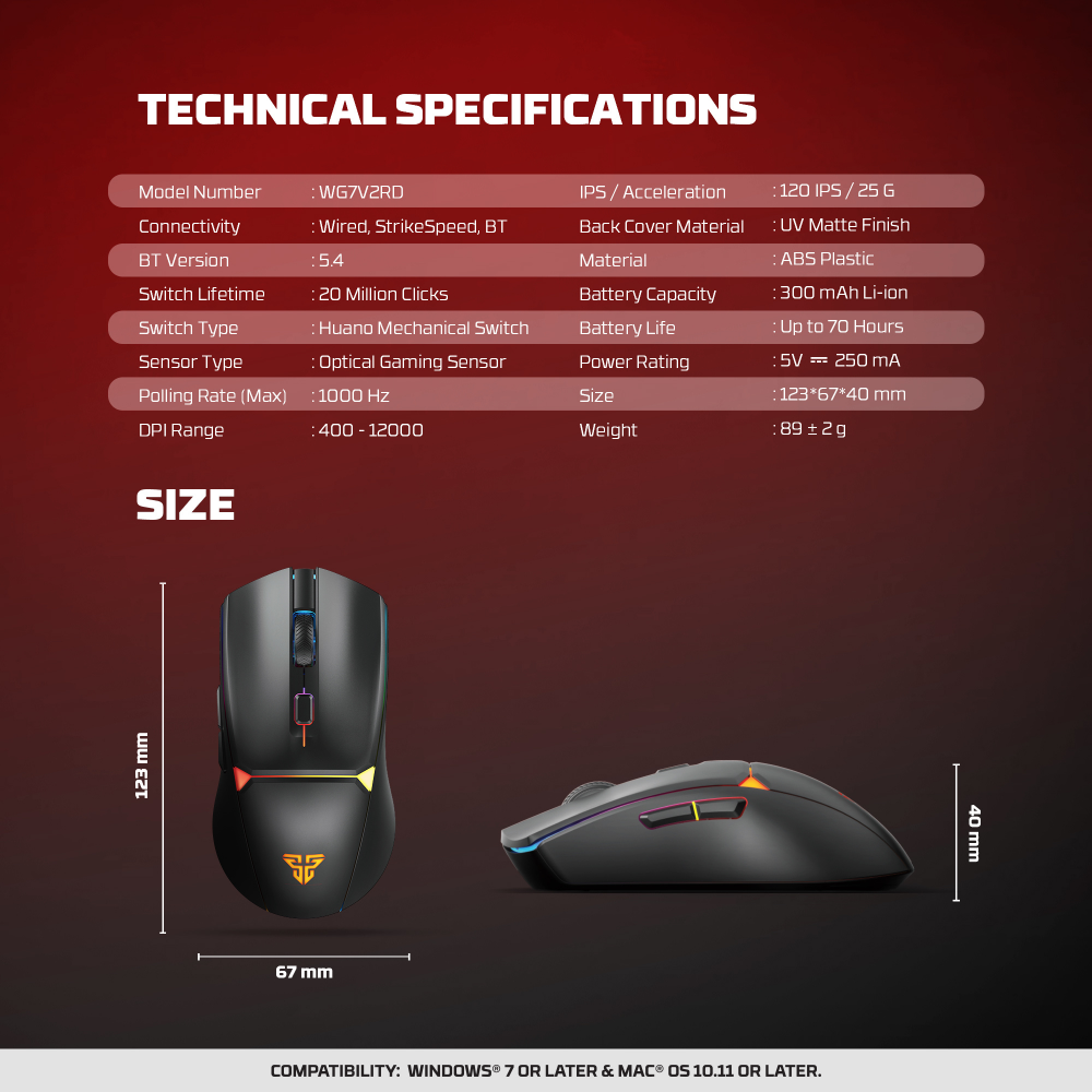 Mis Wireless Gaming Fantech WG7V2RD Crypto II crni