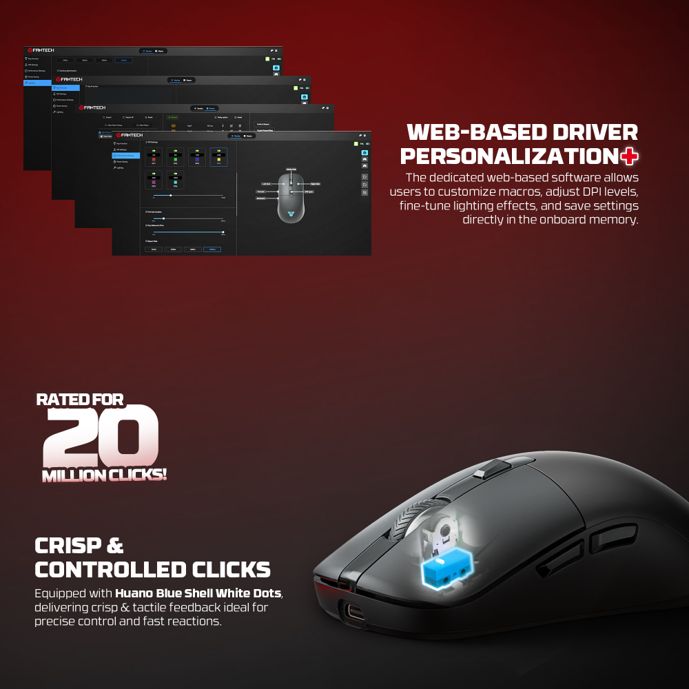 Mis Wireless Gaming Fantech WG9RD Kanata pink