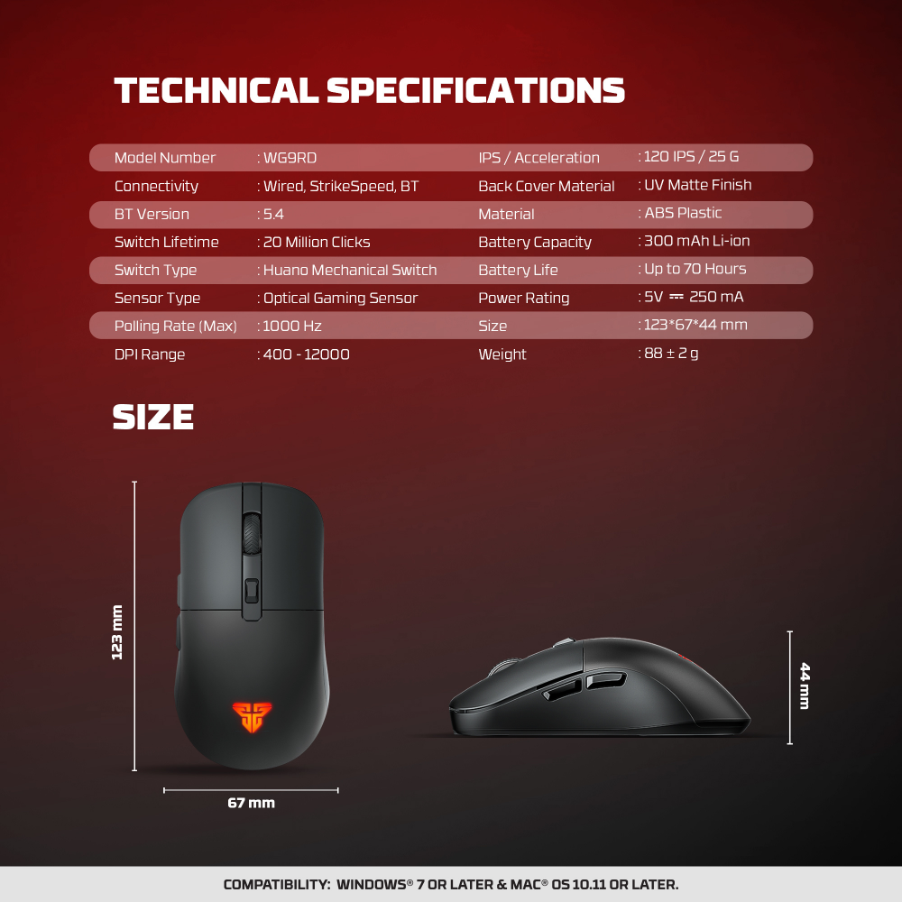 Mis Wireless Gaming Fantech WG9RD Kanata plavi