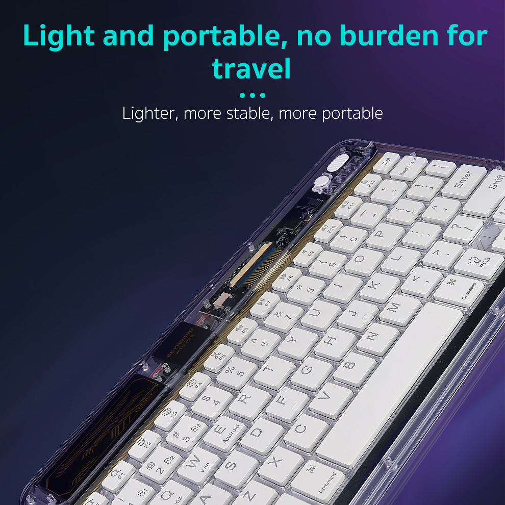Tastatura Coteci Crystal 84008 Wireless transparent bela