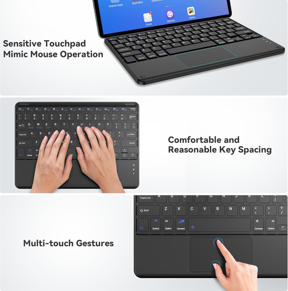 Tastatura Coteci Universal 64015 Wireless touchpad bela