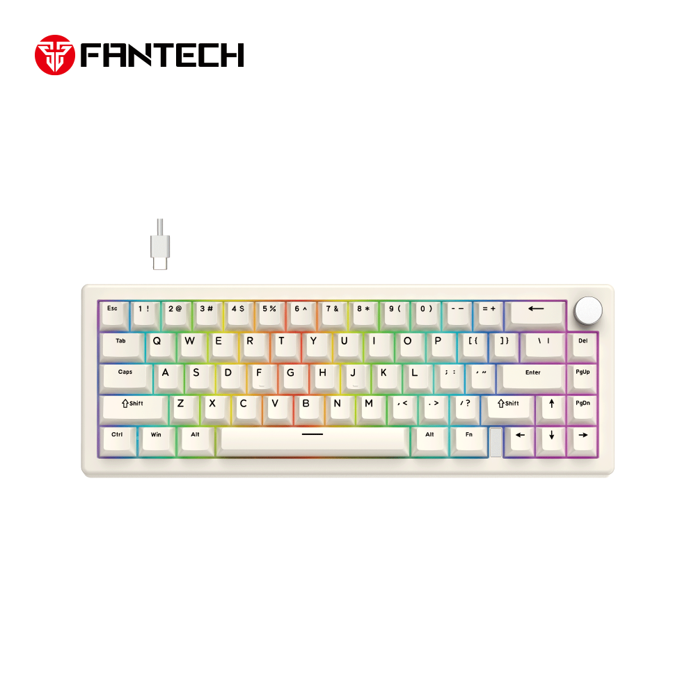 Tastatura Mehanicka Gaming Fantech MK614 Atom x66 Retro bez (ice apricot switch)