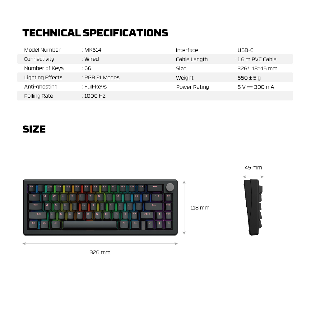 Tastatura Mehanicka Gaming Fantech MK614 Atom x66 Retro bez (ice apricot switch)