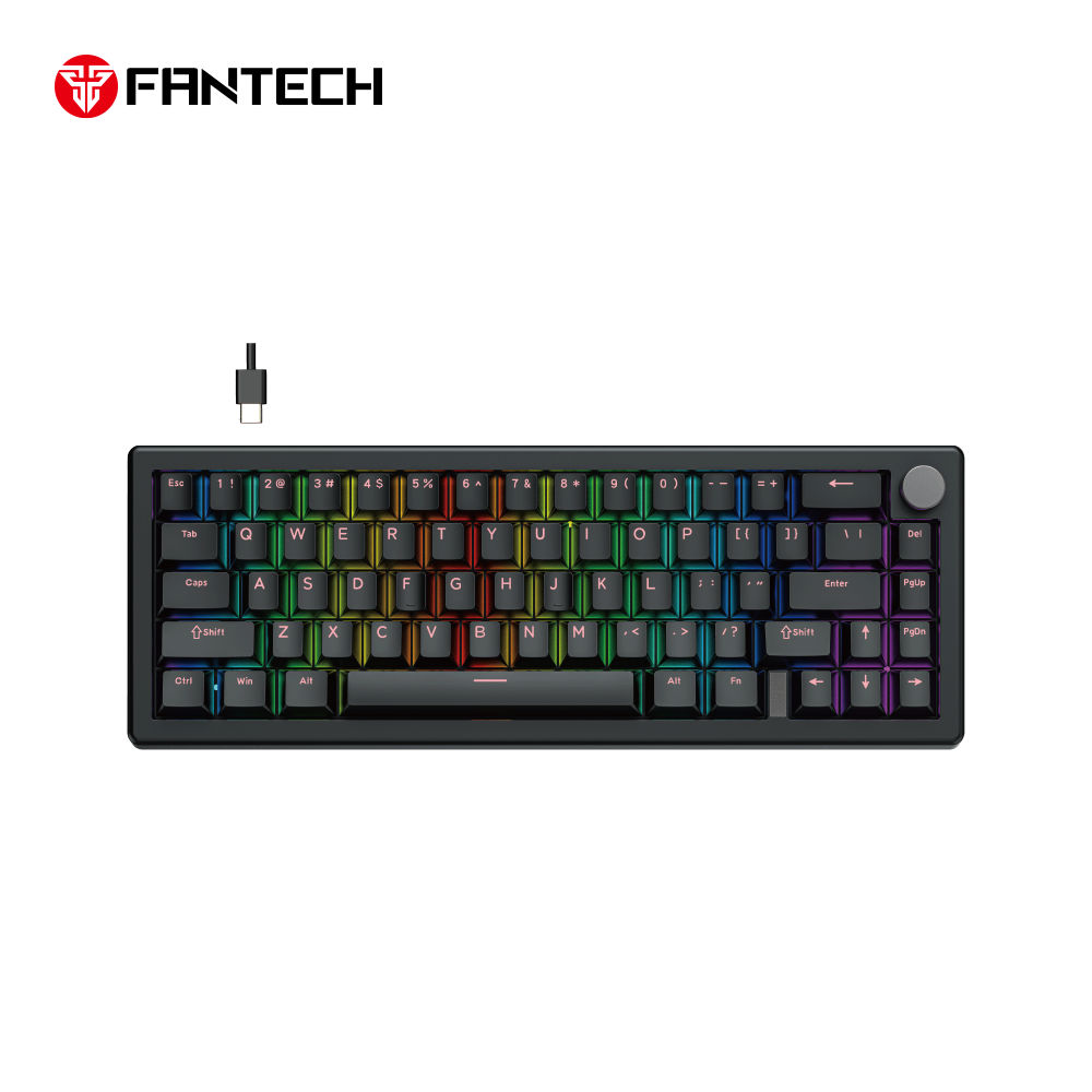 Tastatura Mehanicka Gaming Fantech MK614 Atom x66 Retro crna (ice apricot switch)