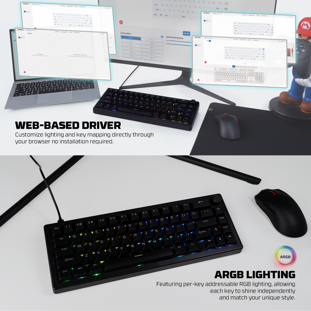Tastatura Mehanicka Gaming Fantech MK614 Atom x66 Retro crna (ice apricot switch)